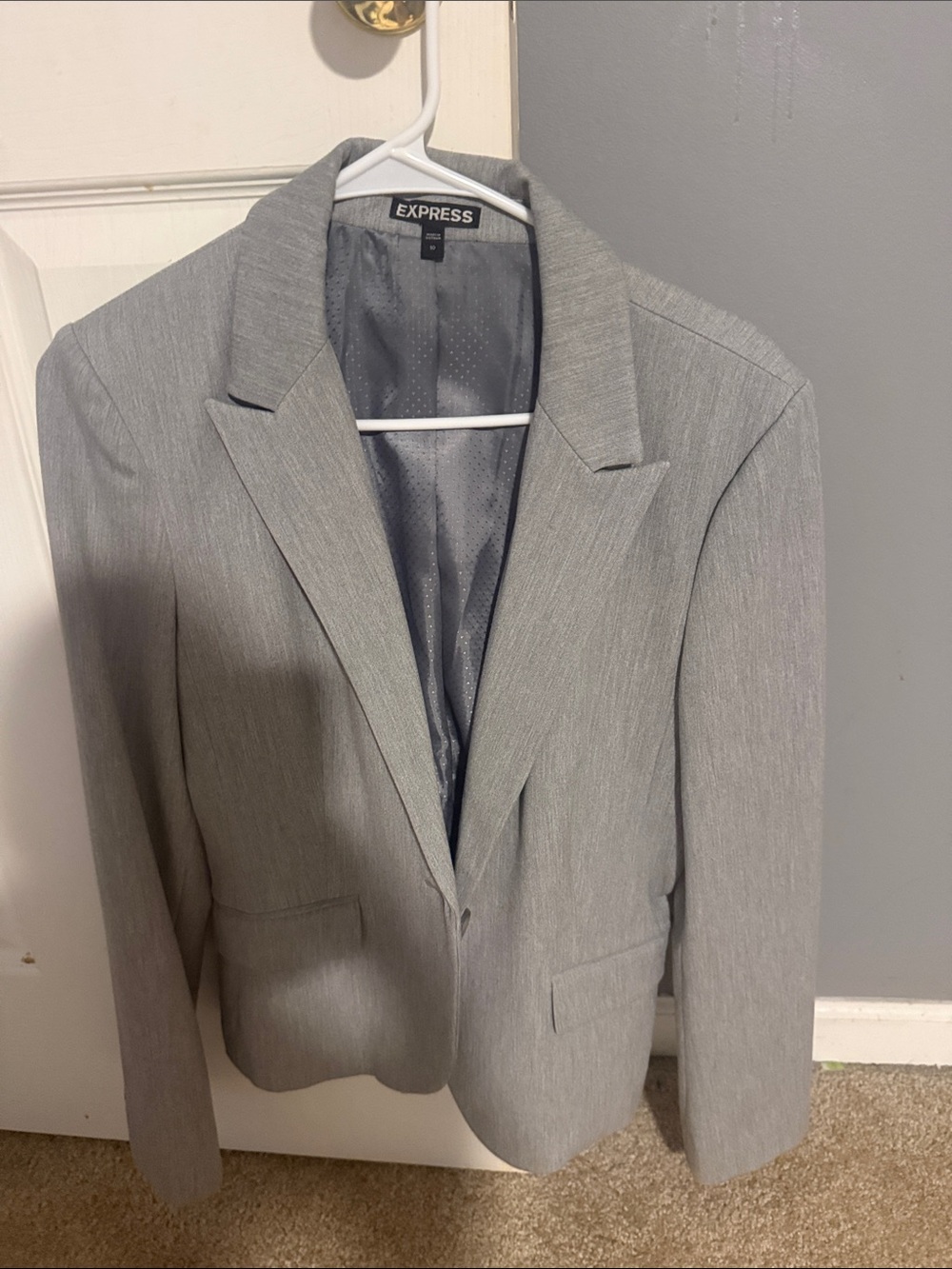 Express Light Gray Women's Blazer- size 10 Tailored Notch Lapel